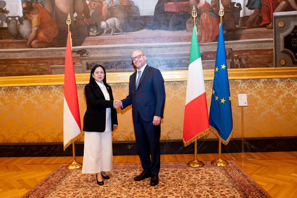 Ketua DPR RI Puan Maharani melakukan pertemuan bilateral dengan Presiden Chamber of Deputies, Republik Italia, Lorenzo Fontana